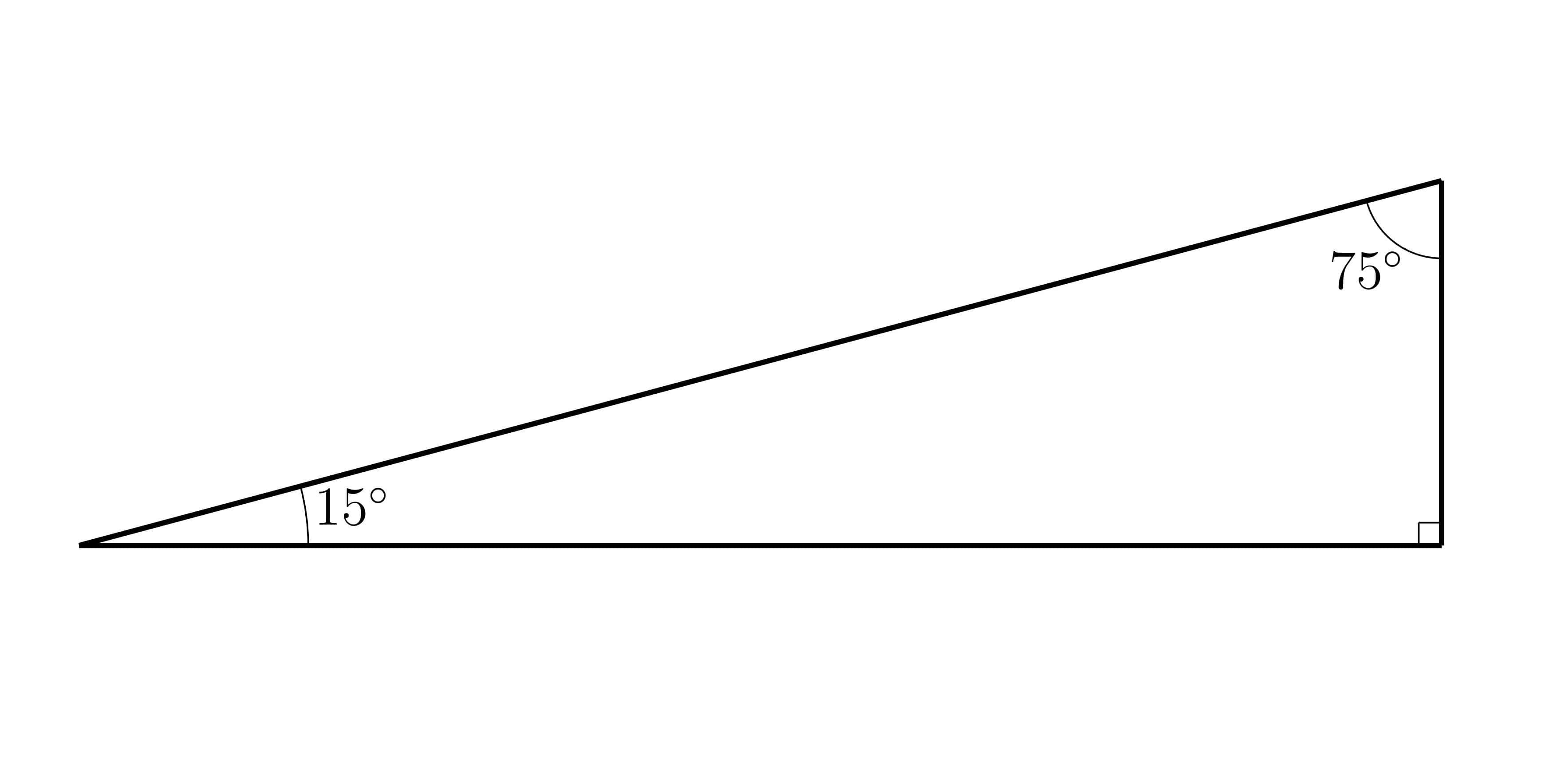 15度の三角比の図