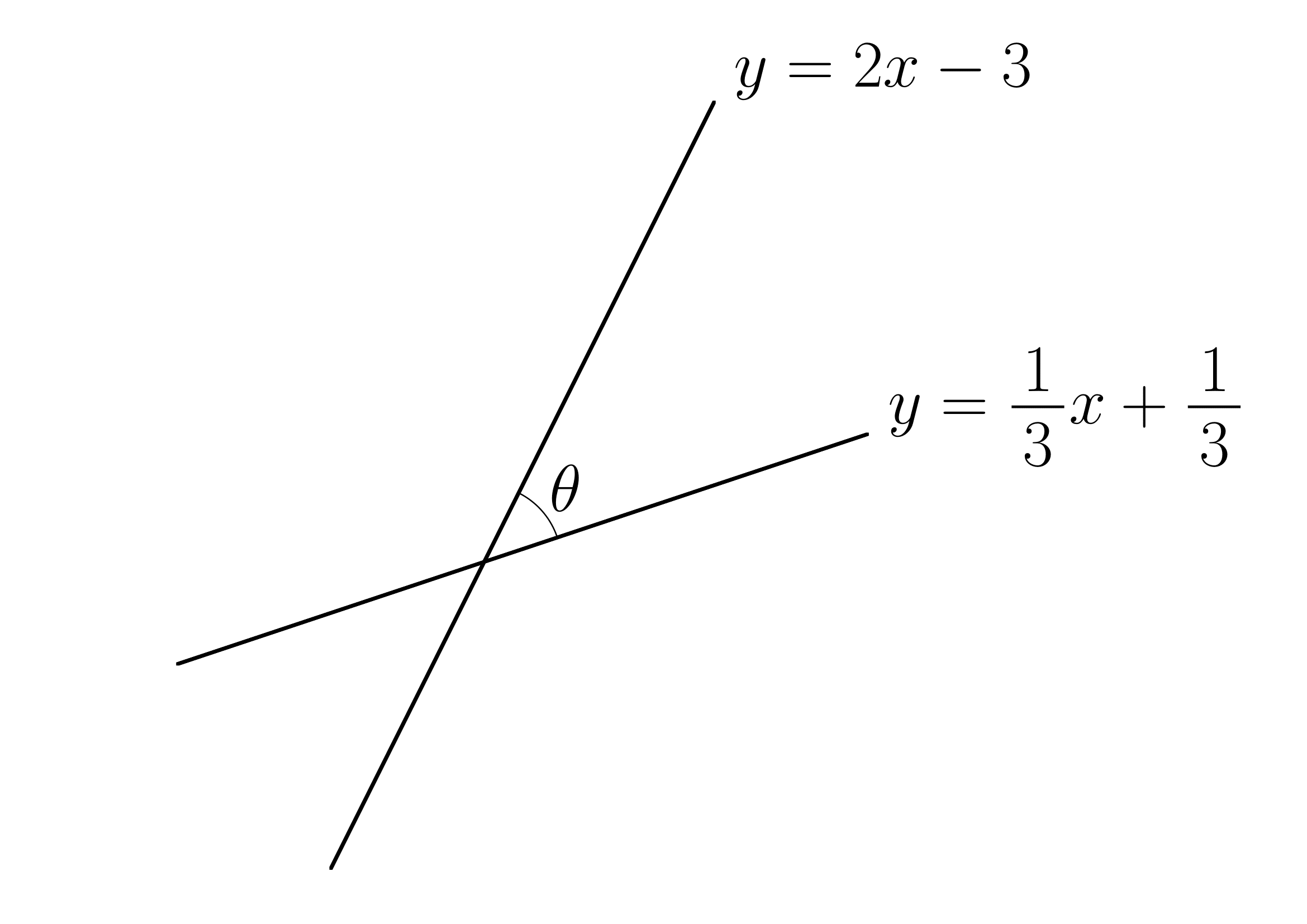 2直線のなす角を求める方法(加法定理利用)例題
