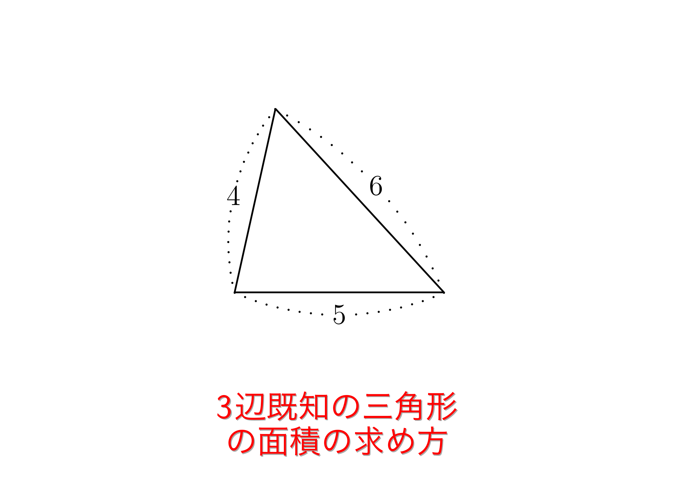3辺既知の三角形の面積の求め方 おいしい数学