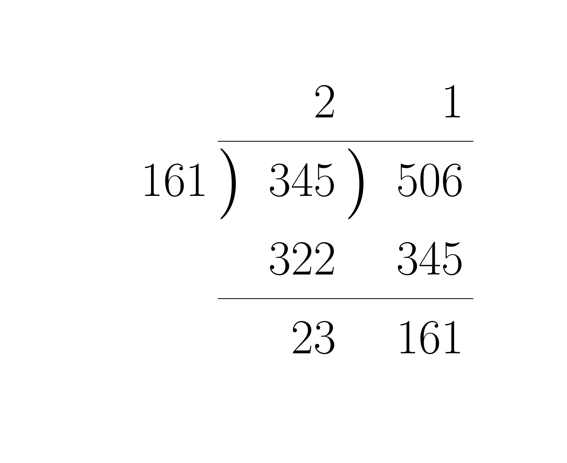 ユークリッドの互除法による最大公約数の求め方の計算法2