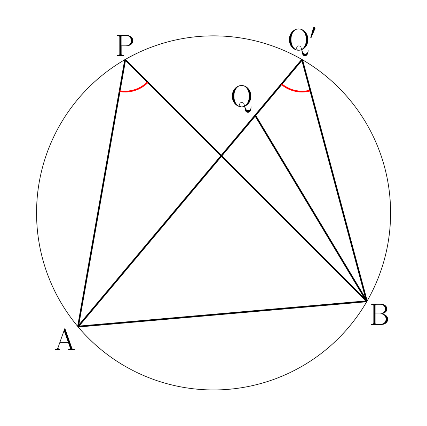 円周角の定理の逆の証明1