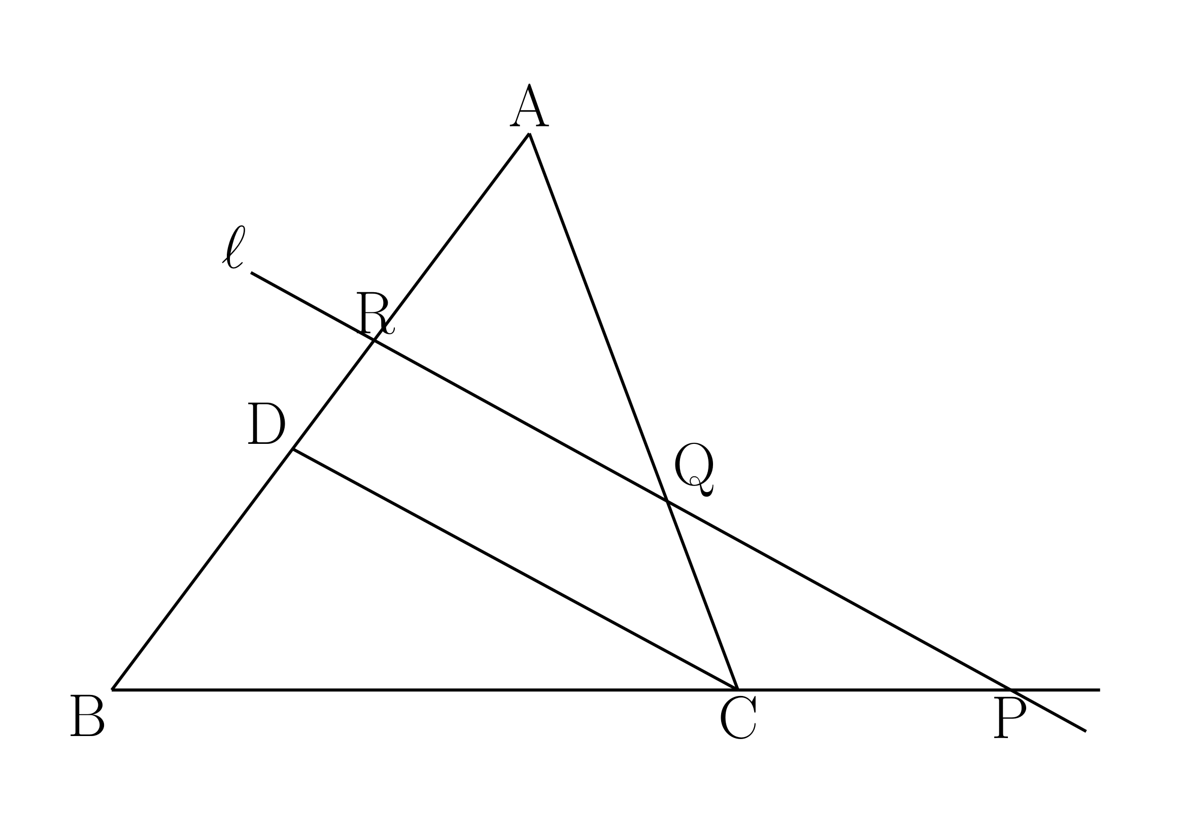 メネラウスの定理の図1